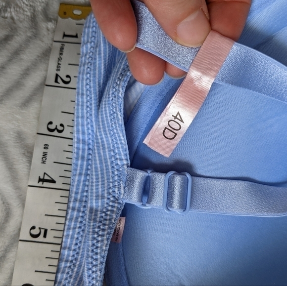 LA vie en rose pastel blue striped push up t shirt bra size 40D B075 - Picture 4 of 7